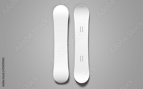 Download "Two white snowboards on top and bottom, a mockup for your design. Clear realistic snow board ...