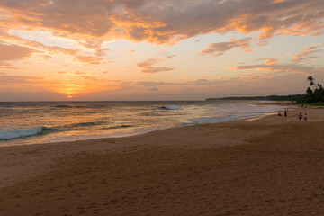 Fototapeta na wymiar sunset on the Indian Ocean coast
