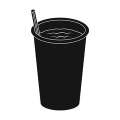 Glass, single icon in black style.Glass, vector symbol stock illustration web. © pandavector