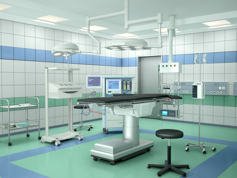 operating room with equipment. 3d illustration