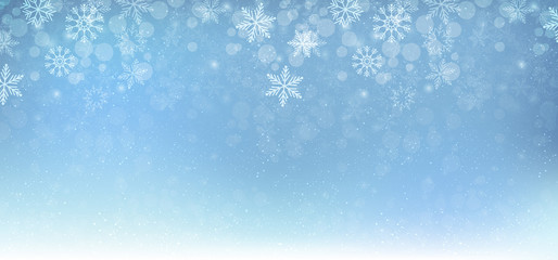 Winter christmas background blue