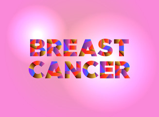 Breast Cancer Concept Colorful Word Art Illustration