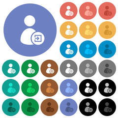 Import user data round flat multi colored icons