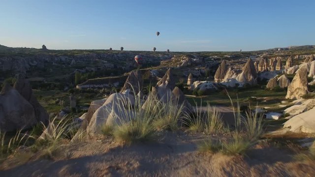 Love valley near the Goreme. Cappadocia, Turkey. Aerial view