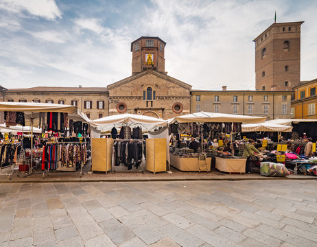 Weekly Street Market In Italy