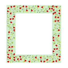 cornice verde con fiorellini rossi © sommaria