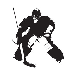Ice hockey goalie, abstract vector silhouette
