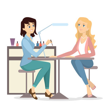 recommend clip art: At manicure salon.