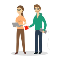 Isolated programmers couple.