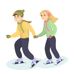 Couple ice skating