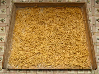 Homemade Spaghetti On Pastry Board