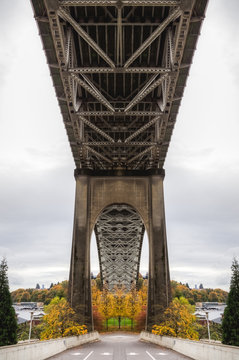 Symmetrical Bridge in Fall