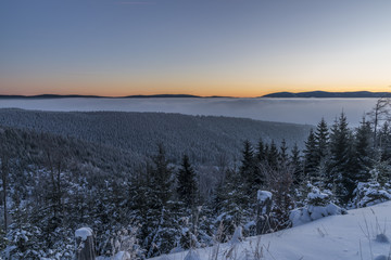 Morning with sunrise in Jeseniky mountains