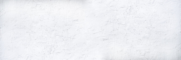 White abstract cement concrete background. Grunge texture, wallpaper. Blackboard. Top view, copy space. Banner