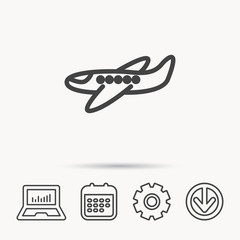 Airplane icon. Aircraft travel sign.