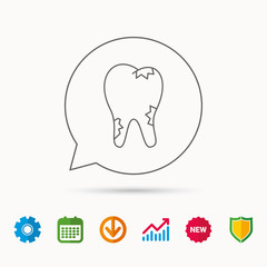 Caries icon. Tooth health sign.