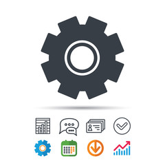 Cogwheel icon. Repair service sign.