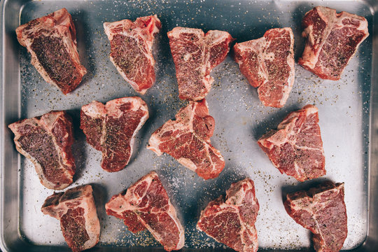 Lamb chops ready for the grill.