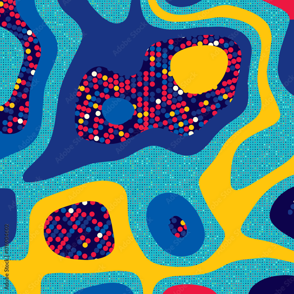 Poster abstract background with the texture of the points. stains and spots. mixing liquids.