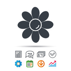 Flower icon. Florist plant with petals sign.