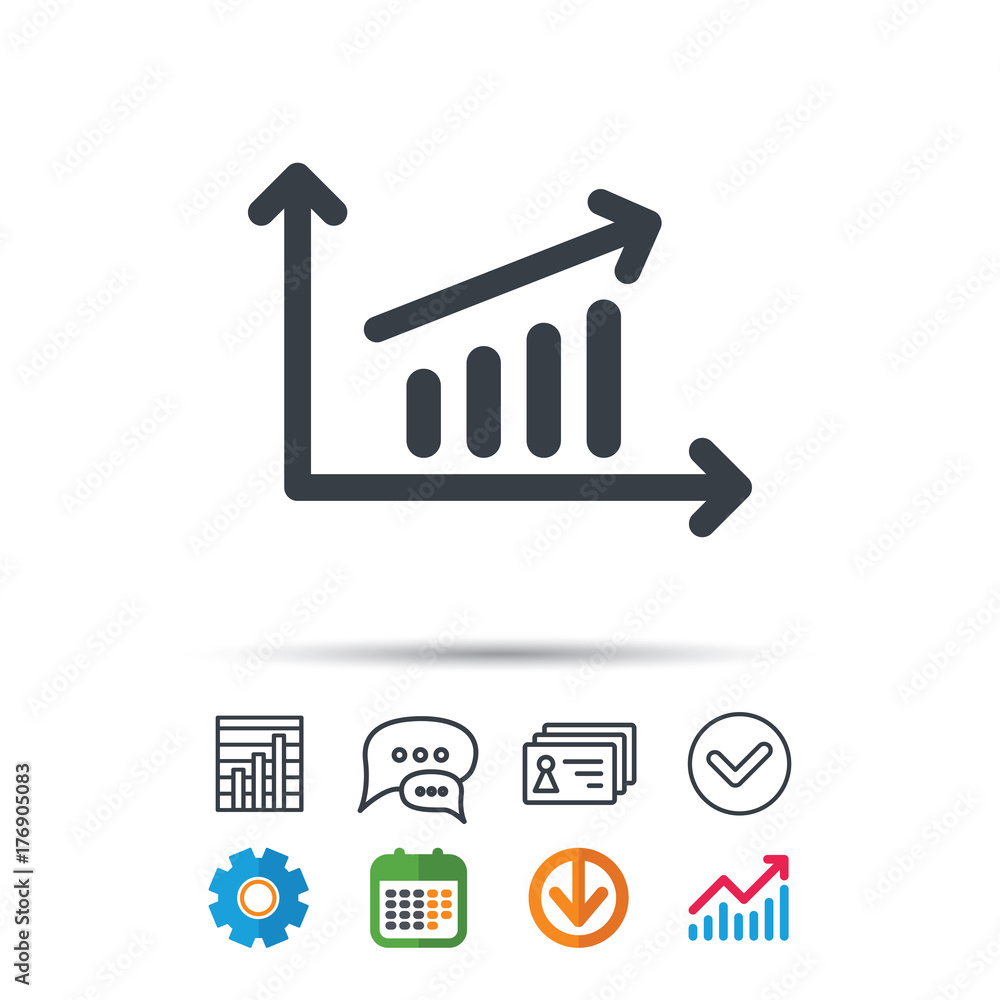 Poster graph icon. business analytics chart sign.