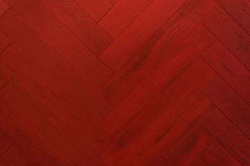 Natural wooden background herringbone, grunge red parquet flooring design seamless texture for 3d interior