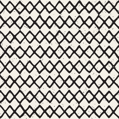 Fototapeta premium Seamless pattern with hand drawn brush strokes. Ink doodle illustration. Geometric monochrome vector pattern.
