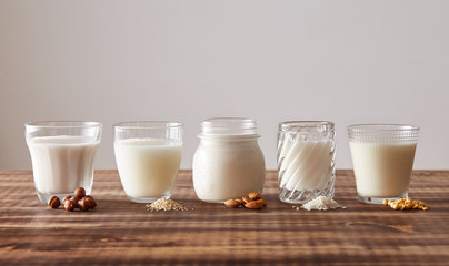 Different kinds of vegetal milk