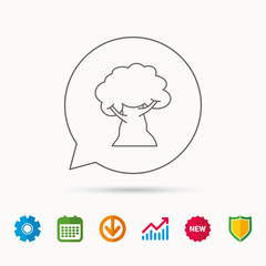 Oak tree icon. Forest wood sign.