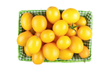 yellow tomatoes on a white background