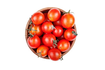 cherry tomatoes in a plate isolated