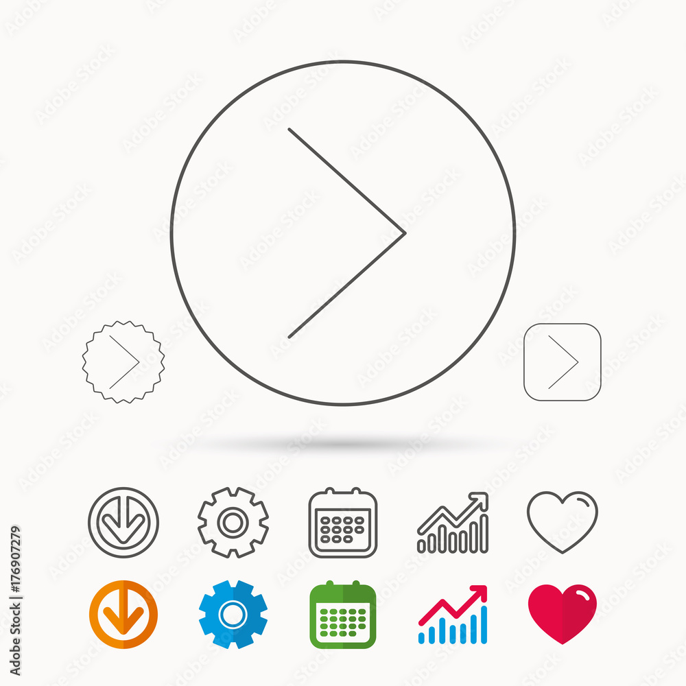 Poster right arrow icon. forward sign.