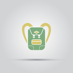 Backpack isolated vector colored icon