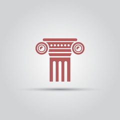 Antique columns isolated vector colored icon