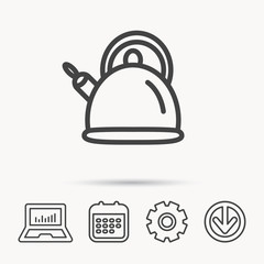 Teapot icon. Kitchen kettle sign.