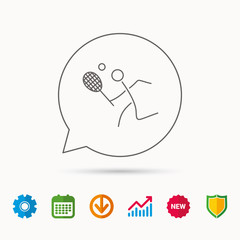 Tennis icon. Racket with ball sign.