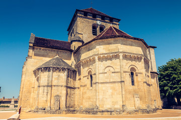 Fototapeta na wymiar Detail of architecture of the church Saint Martin in Montagne a small French town near Saint Emilion