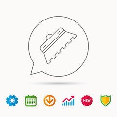 Obraz premium Trowel for tile icon. Spatula repair tool sign.