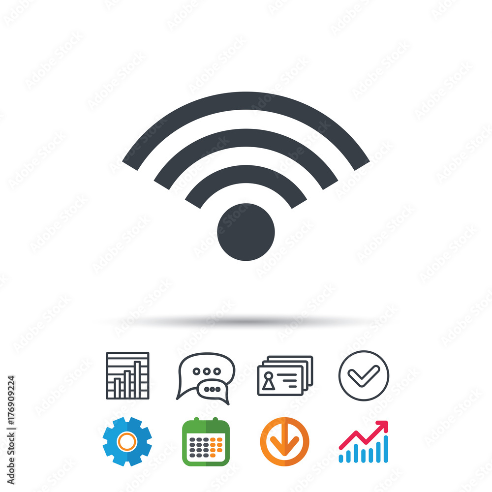 Poster wifi icon. wireless internet sign.