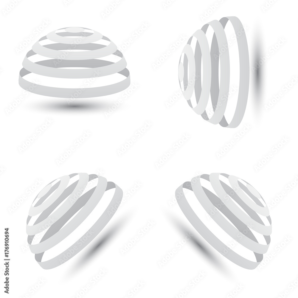 Poster abstract architecture design in 3d style gradient with shadow isolated on white background. futurist