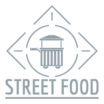 Street Food Logo, Simple Gray Style