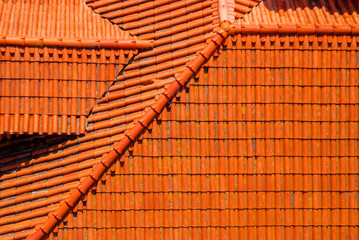 Obraz na płótnie Canvas Lisbon Portugal Datails of famous orange roof background