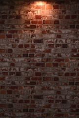 Brick texture with scratches and cracks. Light falls from above