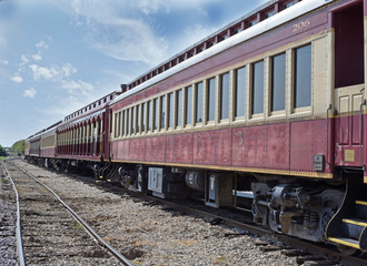 Fototapeta premium The Good Old Days, traveling coach on the rails!