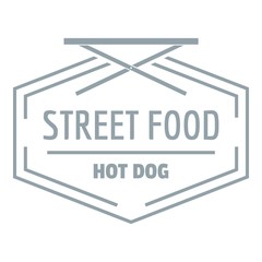 Hot dog logo, simple gray style