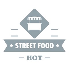 Hot street food logo, simple gray style