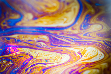 Beautiful psychedelic abstractions in soap foam