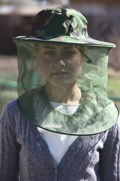 Portrait of a girl in a mask