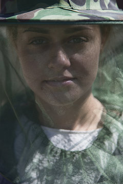 Portrait of a girl in a mask