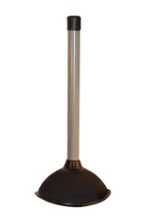 Plumbing plunger black color isolated on white background
